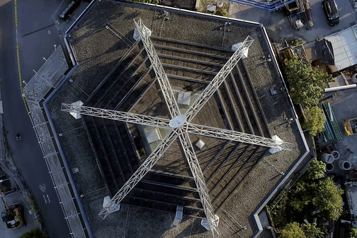 Planetarium Stuttgart aus der Luft.