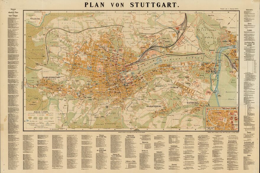 Karte von Stuttgat 1904