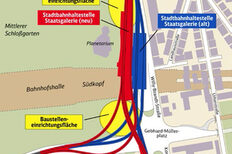 Graphic for the conversion of the Staatsgalerie stop