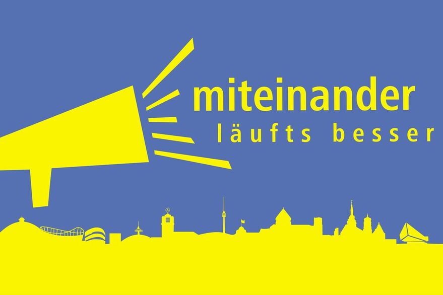 Plakat der Kampagne „Miteinander läufts besser“