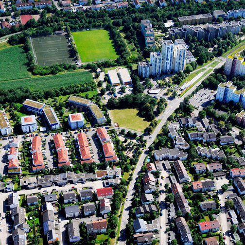 Luftaufnahme des Stadteils Neugereut.