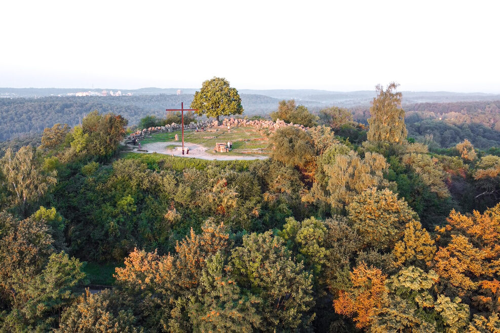 Der Birkenkopf in Stuttgart aus der Luft.