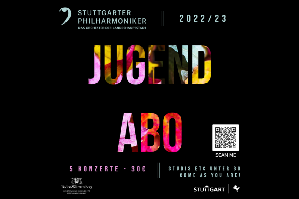 Plakat für das Jugendabo der Stuttgarter Philharmoniker.