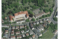 Oblique aerial view of Altenburg School