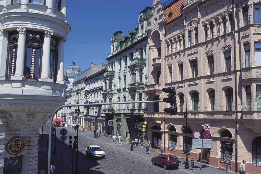 Blick in eine Straße in Lodz