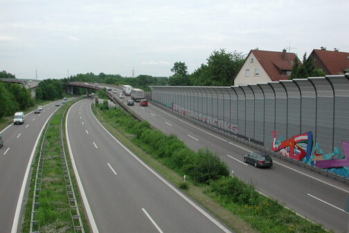 In Stuttgart, special noise barriers protect residents from road noise.