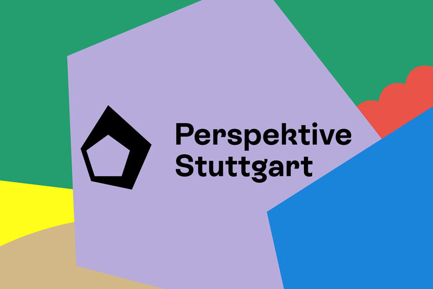 Eine bunte Grafik mit einem mittigen Schriftzug: "Perspektive Stuttgart".