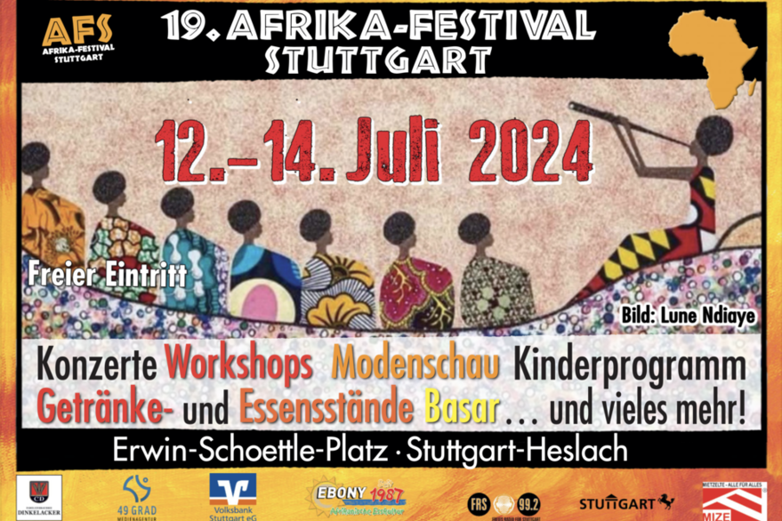 Hinweis auf die Veranstaltung Afrika-Festival Stuttgart 12.-14. Juli 2024