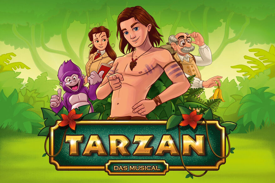 Tarzan gezeichnetes Plakatmotiv.